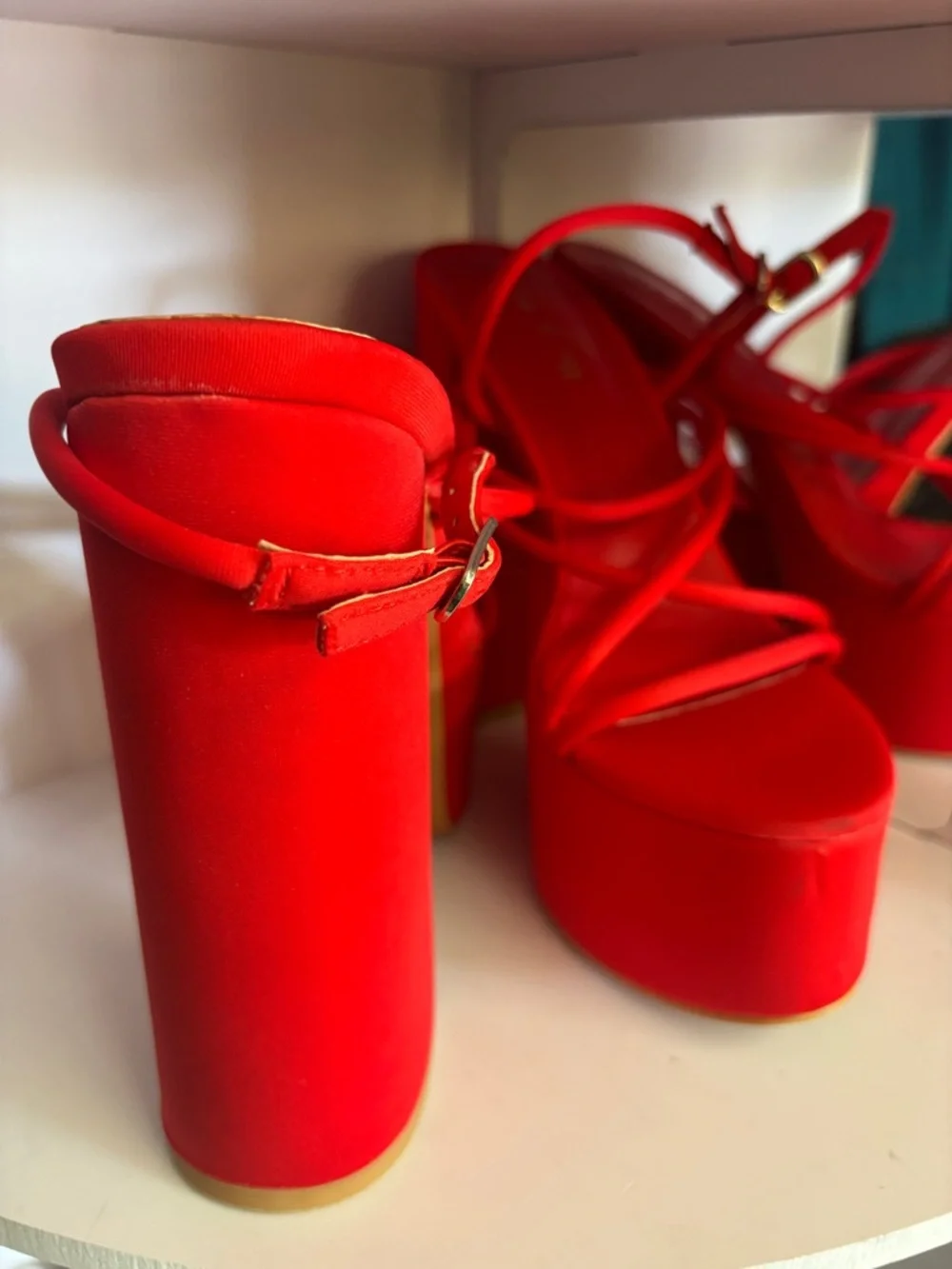 Red Platform Strappy Sandal - Women